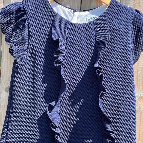 Mayoral Piquet Knit Ruffle Dress - Picture 6 of 8